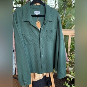 Goodfellow & Co Green Quilted Shirt Jacket